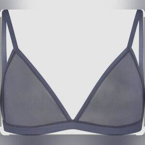 SKIMS Jelly Sheer Seamed Triangle Bralette Steel Blue XXS NWT